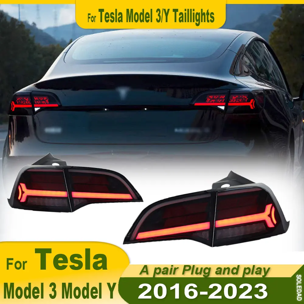 Car For Tesla Model 3 /Y 2016-2023 Taillight LED Projector Tail Lamp Daytime Running Light Automotive Accessories Plug and play