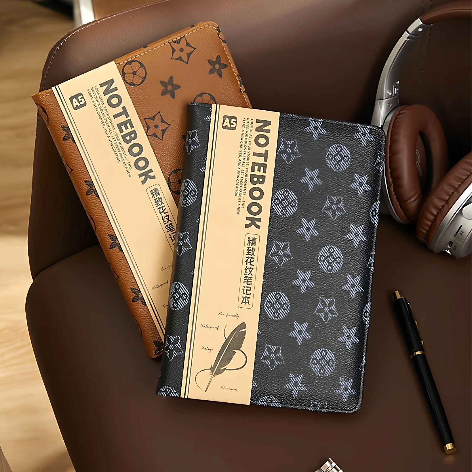 Retro A5 Notebook with Grid Dot Pattern Thickened Simple Diary Sketchbook Elegant Record Book Compact Planning Dotted Journal