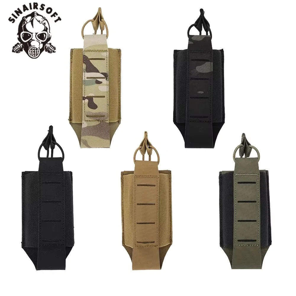 

Tegris 500D Nylon Lightweight Single M4 5.56 Magazine Pouch w/ MOLLE Elastic Rope Retention Drain Hole For Hunting Accessories