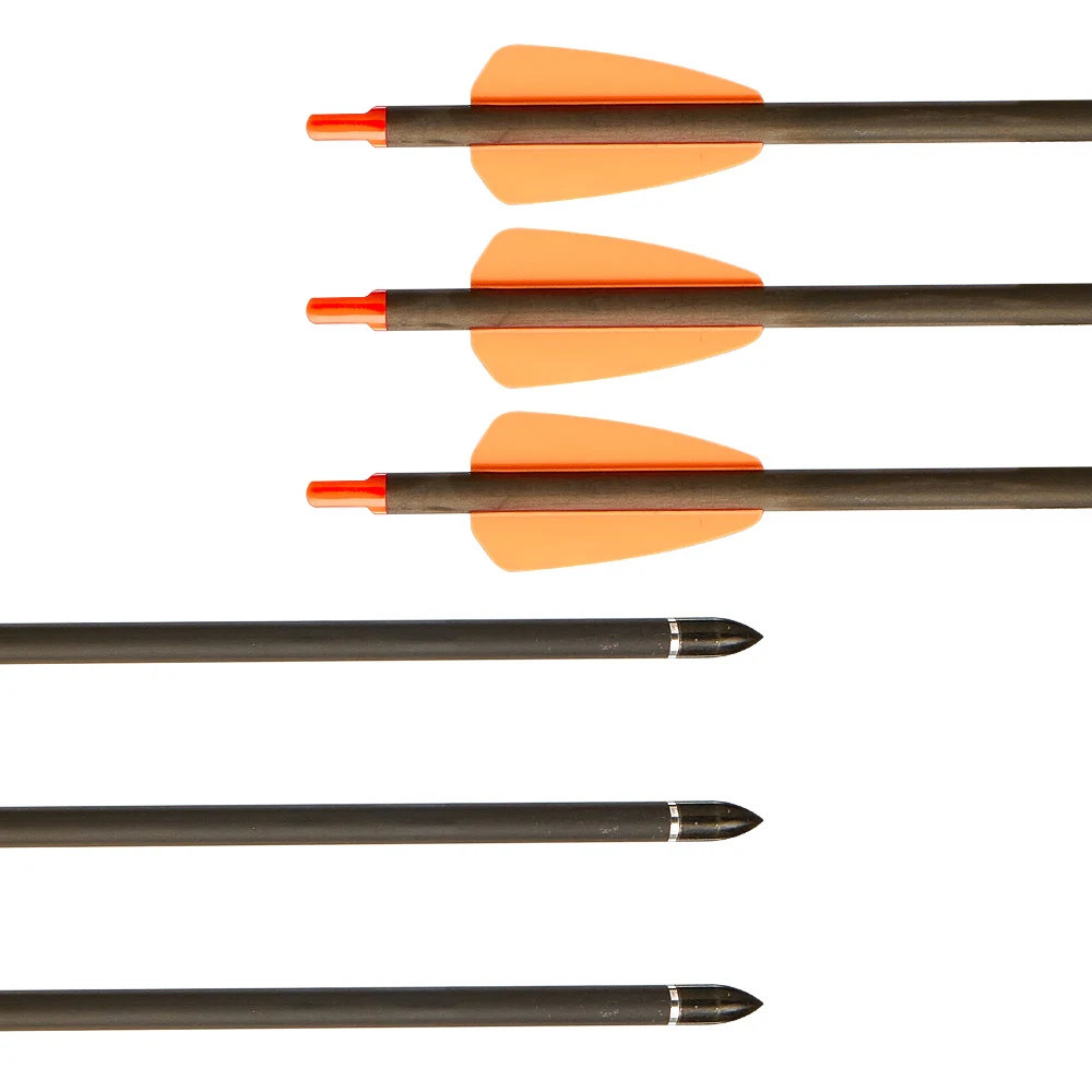 15inch Pure Carbon arrow 6Pcs/12Pcs/24Pcs Huntingdoor Pure Carbon Short Arrows Outdoor Archery Shooting Short Arrow Hunting