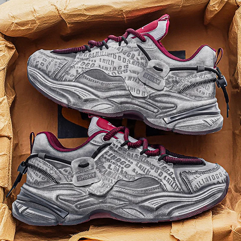 

Мужские повседневные кроссовки, уличная теннисная обувь для бега, удобные кроссовки на платформе, дышащие кроссовки, винтажная спортивная обувь, мужская 46