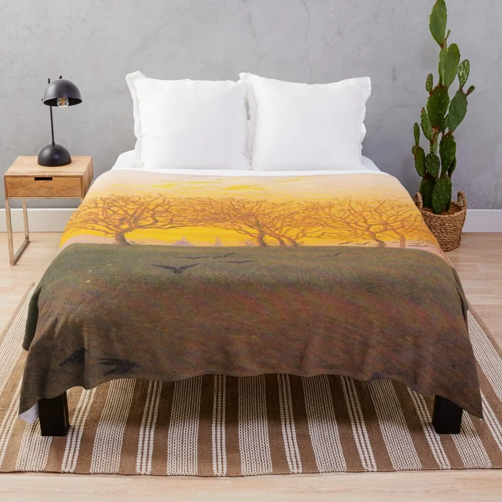 

HD CASPAR DAVID FRIEDRICH - Sunset Hill Throw Blanket manga blankets and throws Blankets