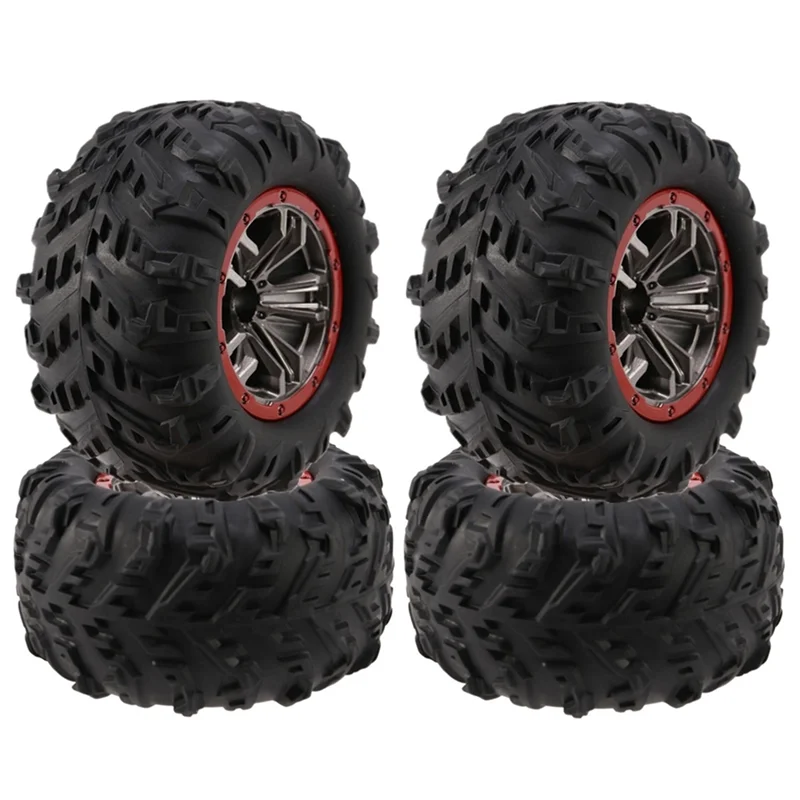 4Pcs 105mm Rubber Tire Big Wheel LG-ZJ02 for LAEGENDARY Legend 1/10 RC Car Spare Parts Accessories