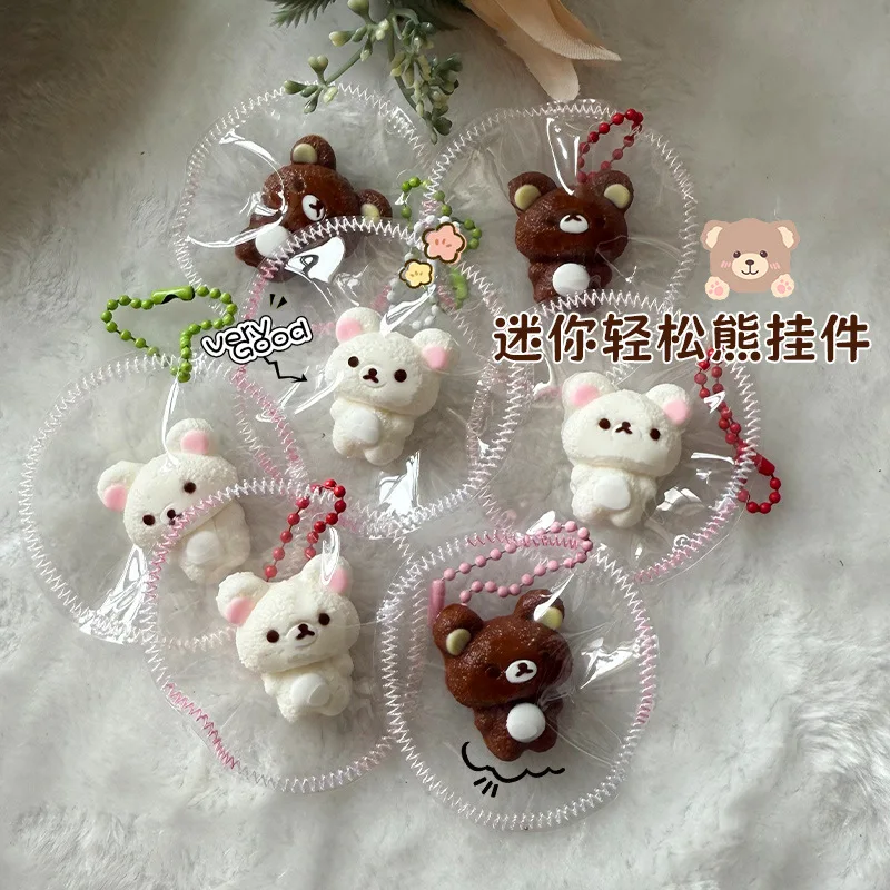 

Mini Rilakkuma Squishy Keychain Food Grade Silicone Stress Anxiety Relief Fidget Toy Cute Bag Pendant Keyring For Kids Adults