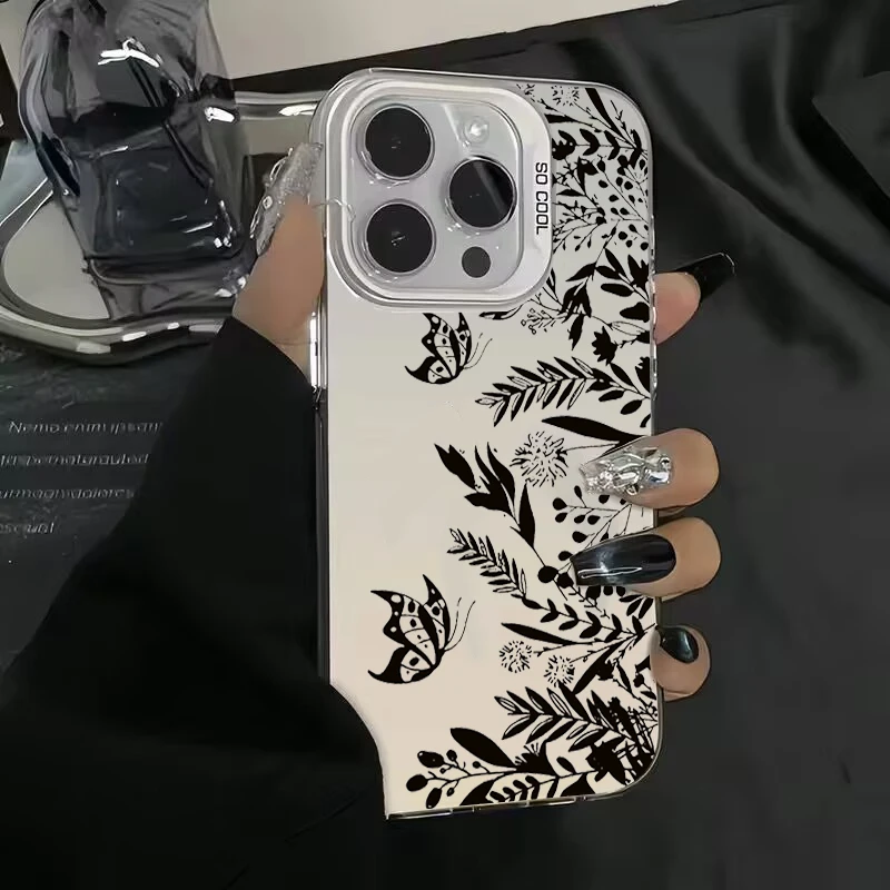 Luxury Lace Florals Pattern Case For Samsung Galaxy S24 S23 S22 S21 Ultra Plus S20 FE A13 A23 A15 A35 A55 A23 A52 A73 Hard Cover