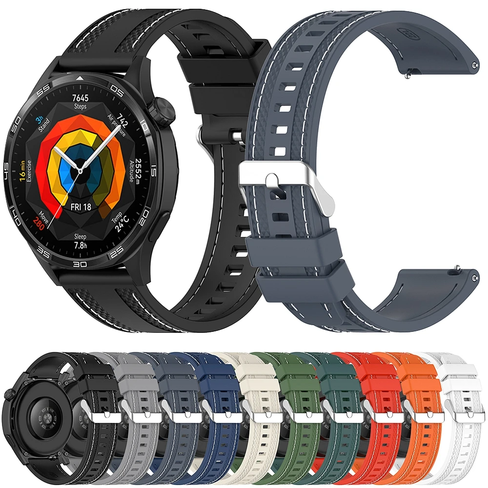 Bracelet de montre en silicone de style officiel, bracelet pour Huawei Watch, GT4, GT3, GT2, GT5 Pro, 46mm, 22mm