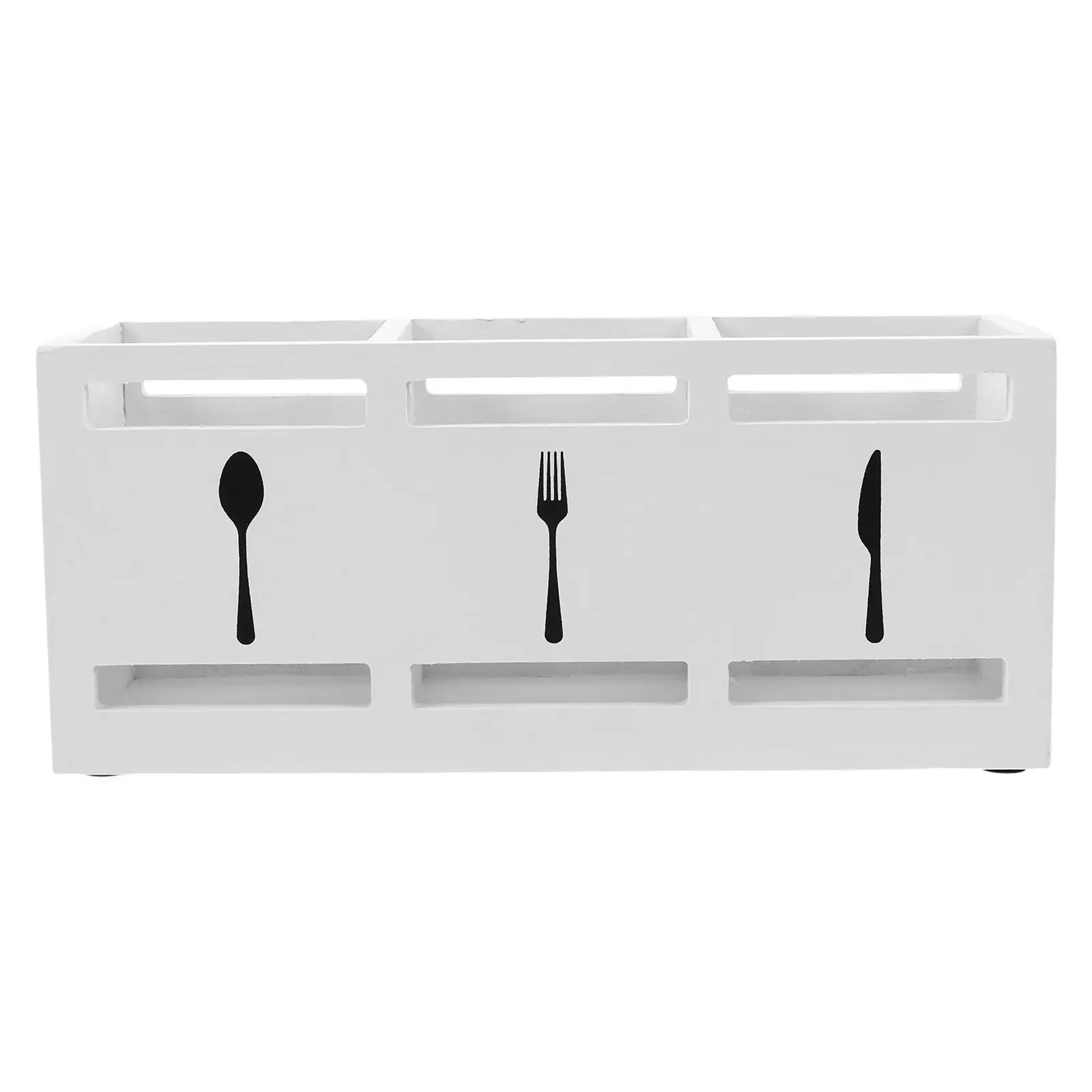 Wooden Tableware Rack Cutlery Holder 3 Section Divider Knife Fork Chopsticks Organizer Large Capacity Kitchen Utensil Storage