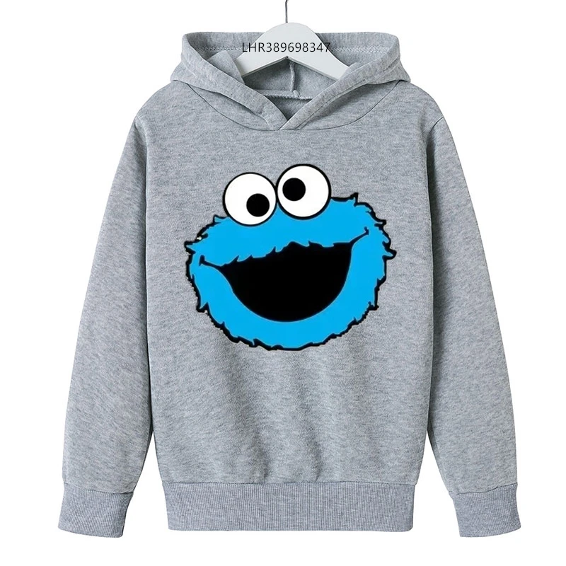 Children hoodie Tops Outwear ELMO Clothing Hoodies 3-12 Year Kids Hood leisure Sweatshirt Boys Girls Anime black