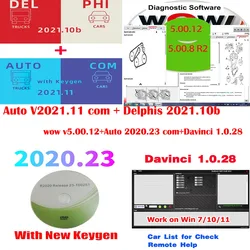 2023 Hot Auto+COM 2021.11+Delphis 2021.10b with keygen+WOW 5.00.12 Software DS150 OBD2 Diagnostic tool Compatible with Bluetooth