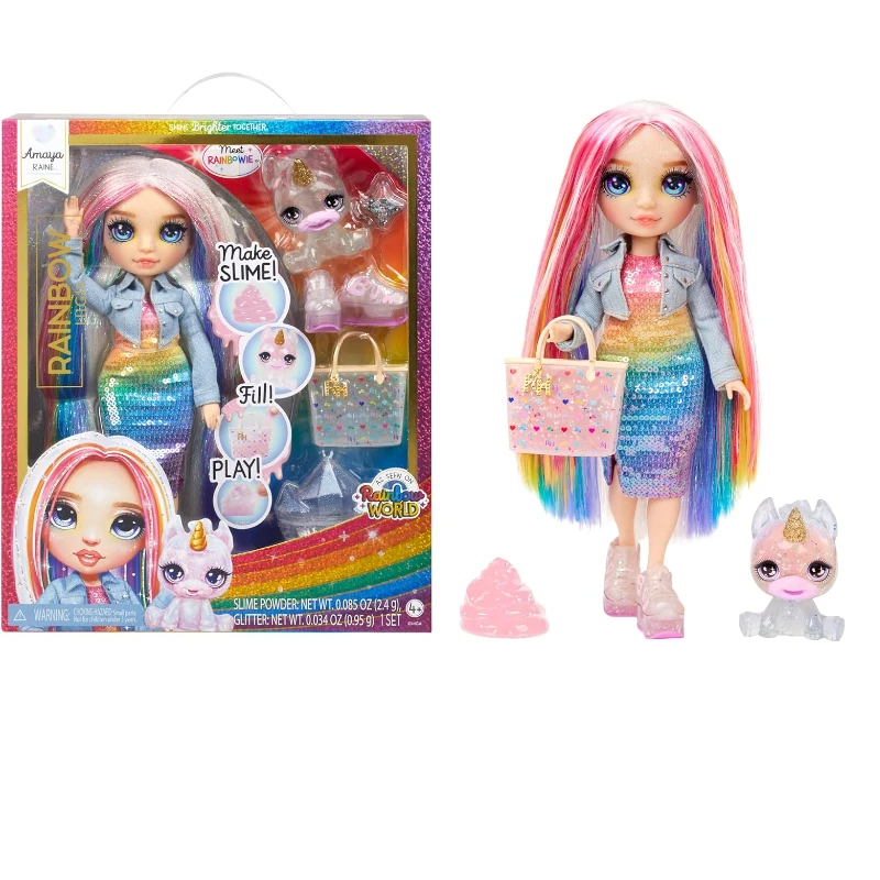 New Surprise Doll Rainbow High Violet  Posable Fashion Doll with DIY Sparkle Slime Great Toy Gift for Girls