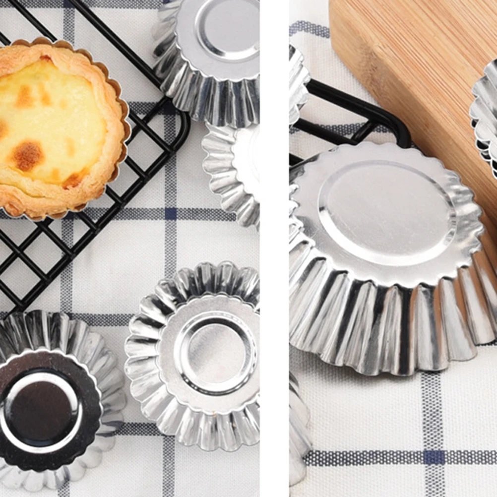

66 PCS Aluminum Alloy Cake Mold Tins Egg Tarts Mould Tartlets Pans Muffin Baking Cup Cupcake