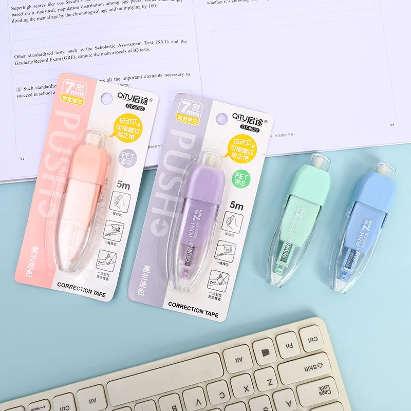 1Pcs White Out Correction Tape Easy to Use Applicator, Pen Shaped Whiteout Tape for Instant Corrections Office School Supplies