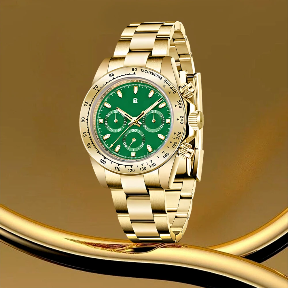 RollsTimi men's Watches Top Luxury Gold mechanical watches Classic Sapphire automatic Watch Calendar week luminous reloj hombre