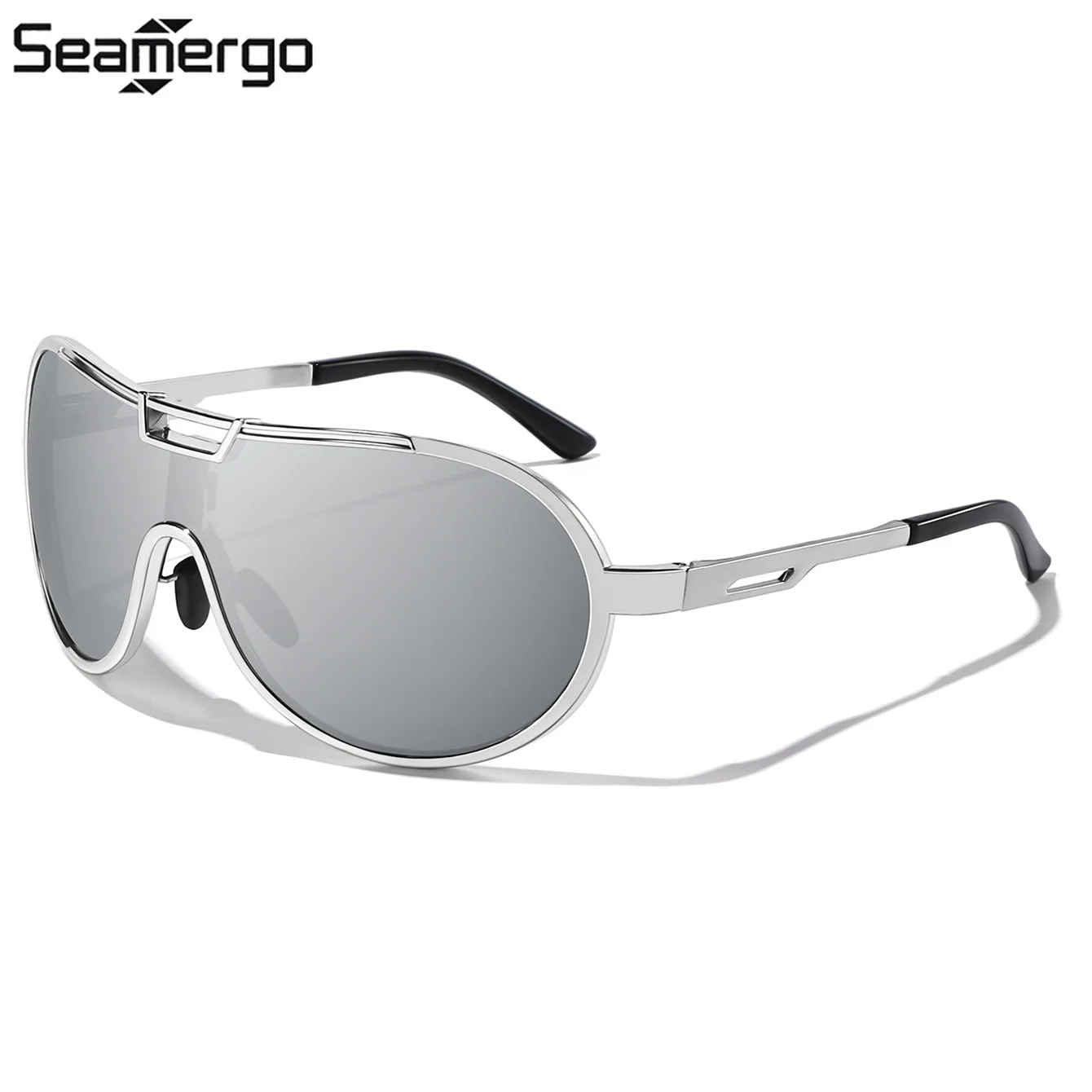 

SEAMERGO Men and Women Fashion Metal Frame Sunglasses Retro Oval Large Frame Sunglasses Men and Women Driving Sun Glasses