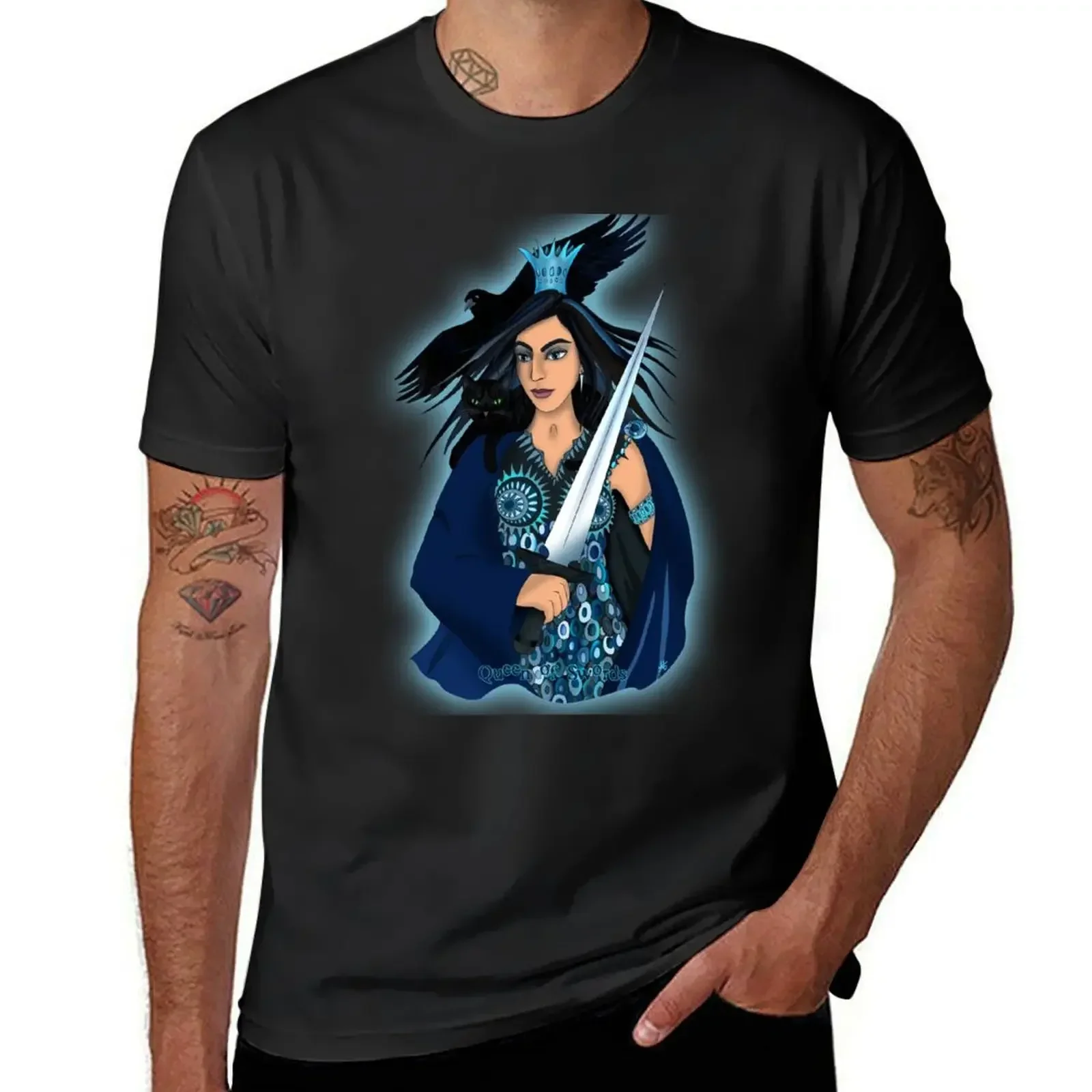 

Queen of Swords T-Shirt summer clothes heavyweights men t shirts