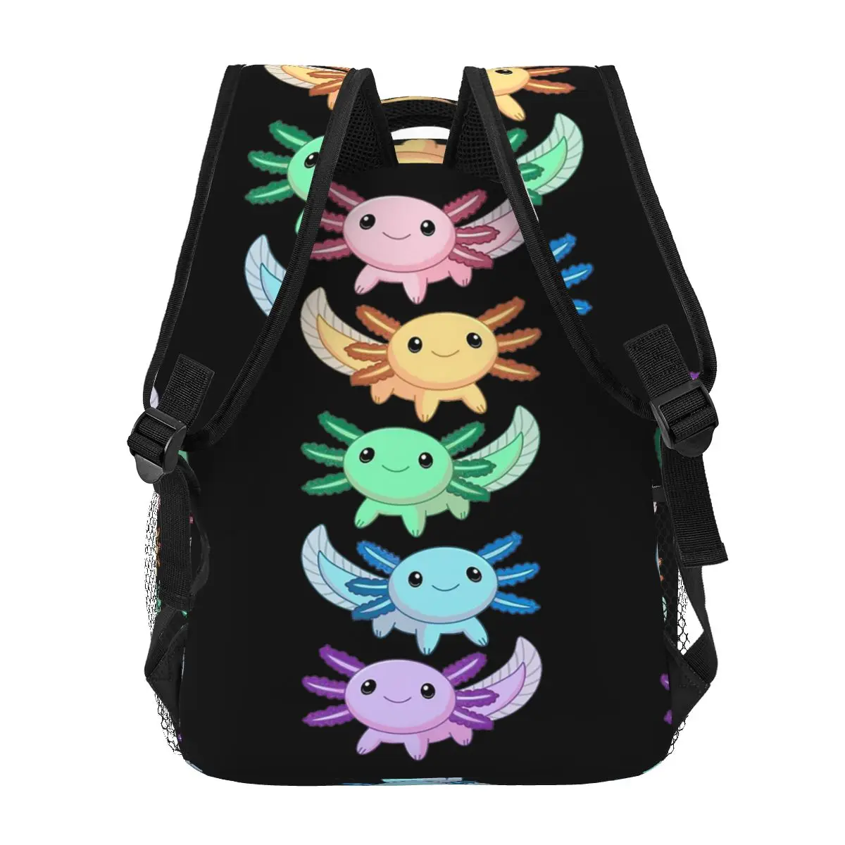 Rainbow Axolotl Backpacks Boys Girls Bookbag Children School Bags Cartoon Travel Rucksack Shoulder Bag Large Capacity