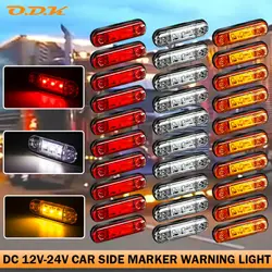 10PCS 12V 24V Warning Light 3 LED Side Marker Light Oval Clearance Orange White Red Trailer Truck Lamp Truck Lorry Caravan