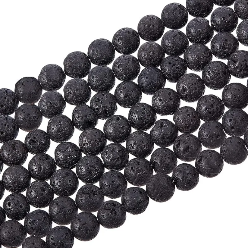 600pcs 6mm Lava Beads Natural Black Lava Bead Round Lava Stone Beads Chakra Bead Loose Beads Lava Beads Energy Beads