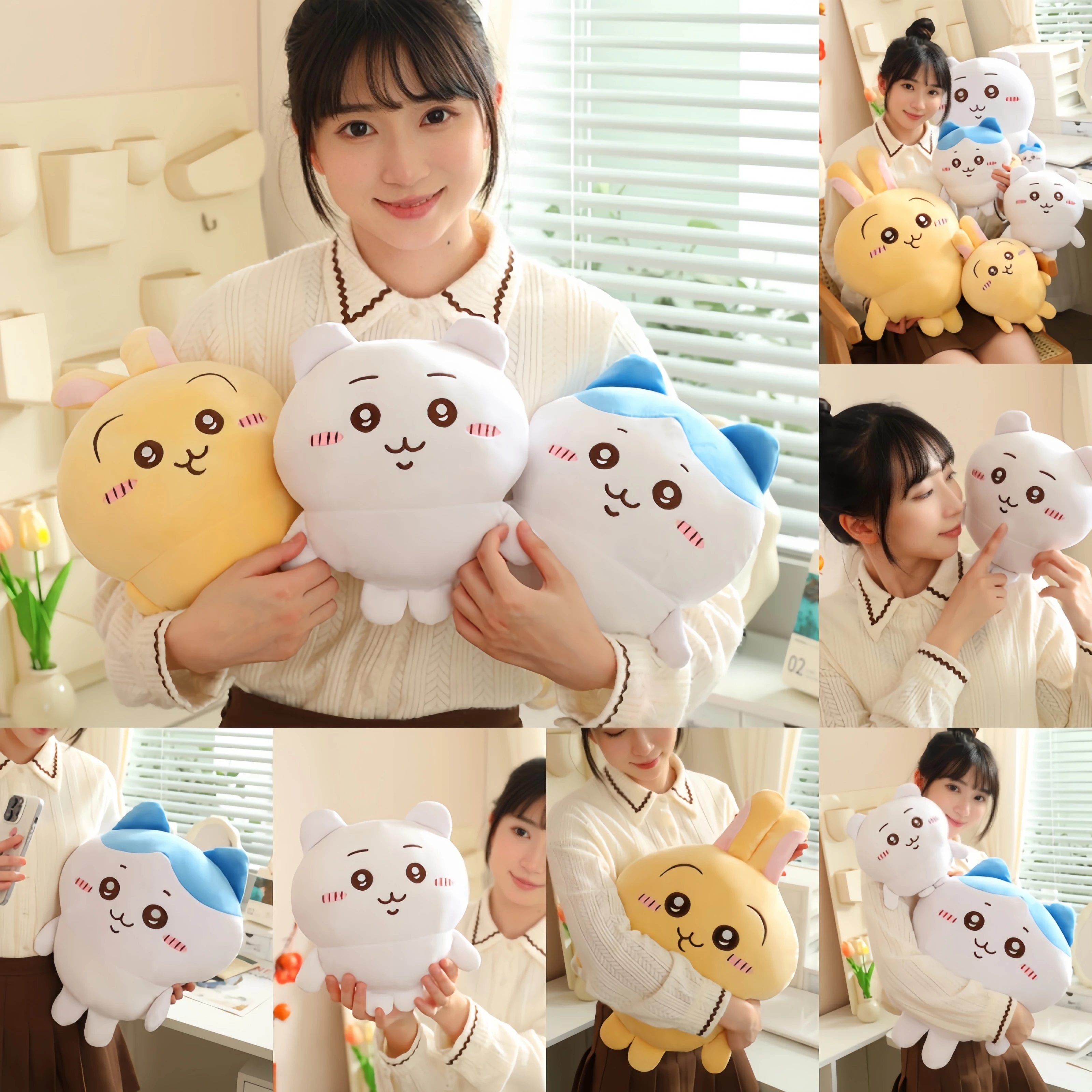 

Sanrio Hachiware Plushies Usagi Подушка Удобная мягкая аниме Kawaii плюшевая игрушка кукла домашний декор Рождественский подарок