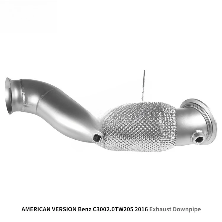 For Benz C300 2.0T W205 2016 High Performance Downpipe Exhaust System Ternary Head Section  Exhaust Pipe With Heat Insulation