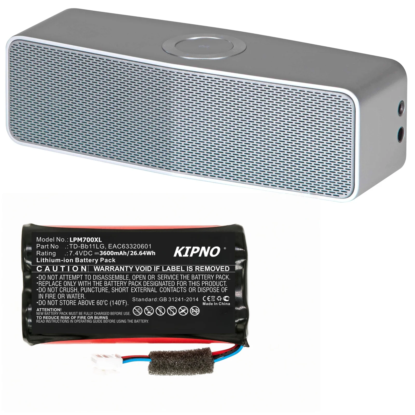 

KIPNO 3600mAh Speaker Battery EAC63320601 EAC63918901 TD-Bb11LG for EAC63320601 EAC63918901 TD-Bb11LG
