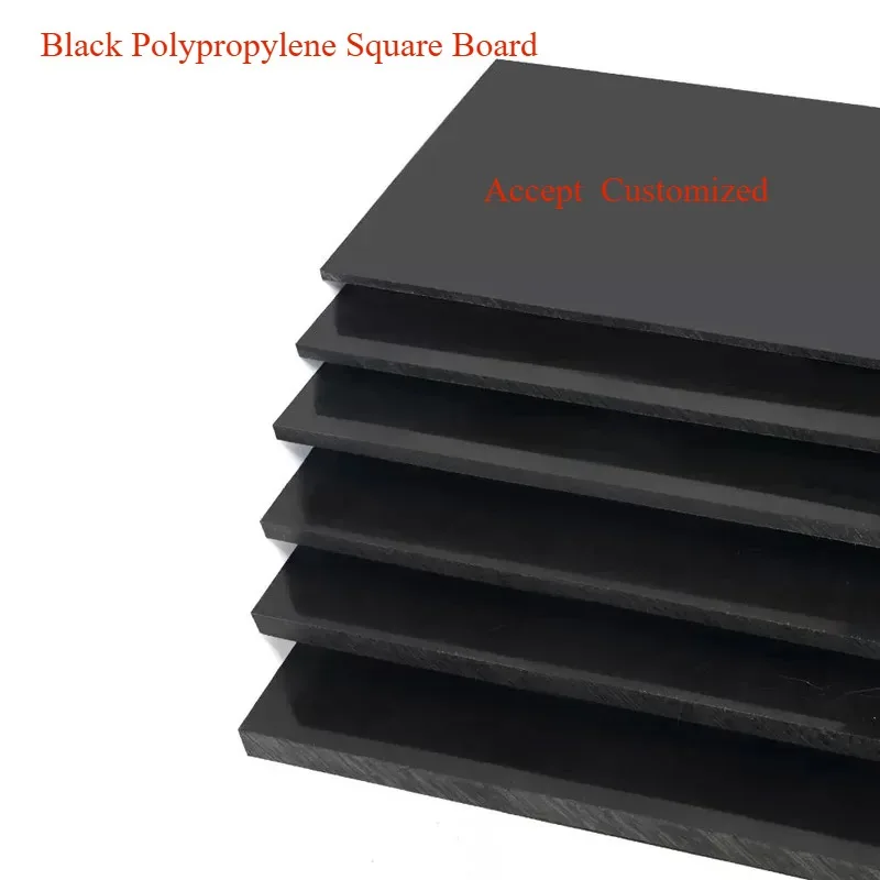 سمك 3 مللي متر-20 مللي متر أسود بولي بروبيلين مربع مجلس PP صفائح بلاستيكية لوحة 50x50/100x100/200x200/250x250/300x300 مللي متر #4