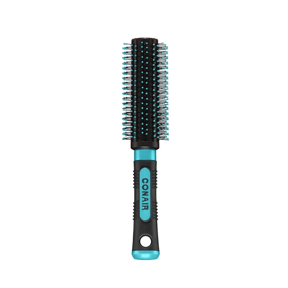 Round Hair Brush for Blowout Styling, Nylon Bristles for Coarse Curly Wavy Hair