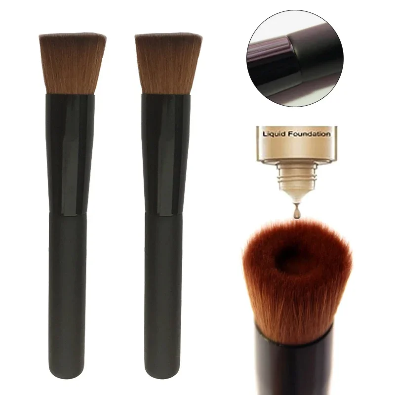 Professional Makeup Brushes Liquid Foundation Powder Blusher Flat Perfecting Face Brush with Hole Women Beauty Cosmetics Tools