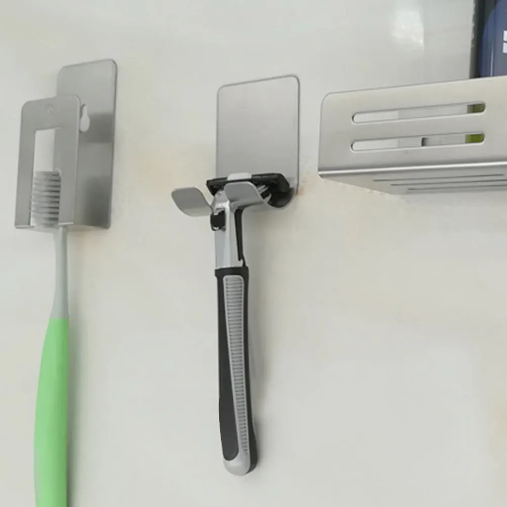 

Набор из 4 держателей для бритв из нержавеющей стали, настенные, без сверления, на клейкой основе, для ванной и кухни, органайзер, сверхпрочные, нагрузка до 5 кг