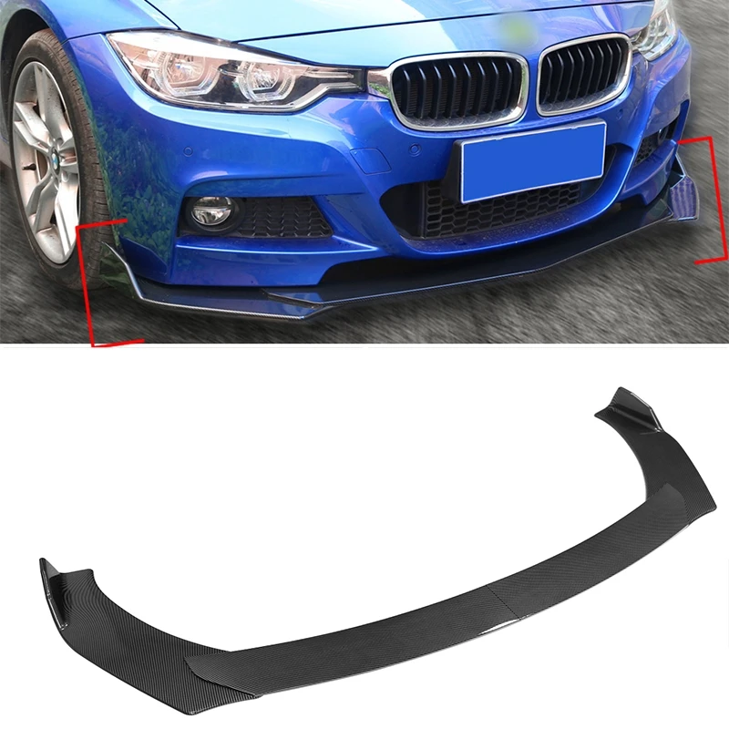 

4pcs Adjustable Universal Front Bumper Lip Body Kit Spoiler Gloss Decorative Strip Bumper Canard Lip Splitter Guard Accessories
