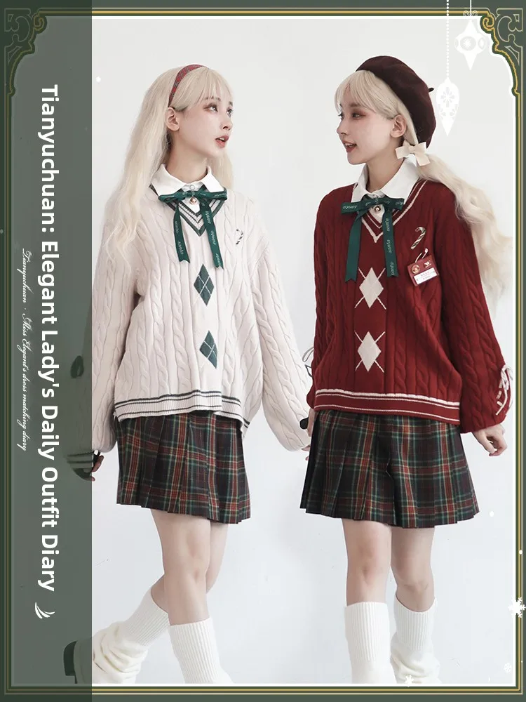 

Tianyu River JK Свитер Long Sve Overhead Snow Night Женский Sle Повседневный удобный хлопковый свитер с v-образным вырезом и пуговицами