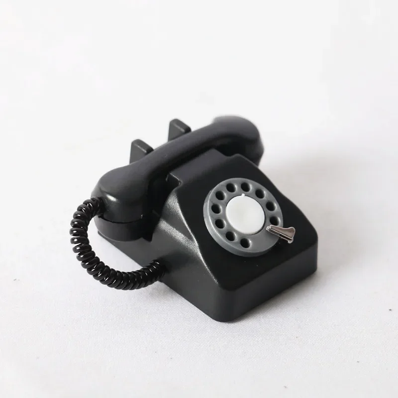 Nostalgic Mini Telephone Model Dollhouse Home Furnishings Miniature Items Phone Dolls House Accessories Pretend Play Girls Toys