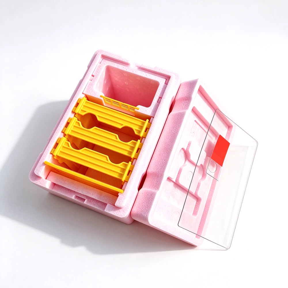 18 Sets EPP Nucleus Beehive, High‑Density Insulated Nuc Box with Observation Lid & Plastic Frames for Queen Rearing Bee Mating