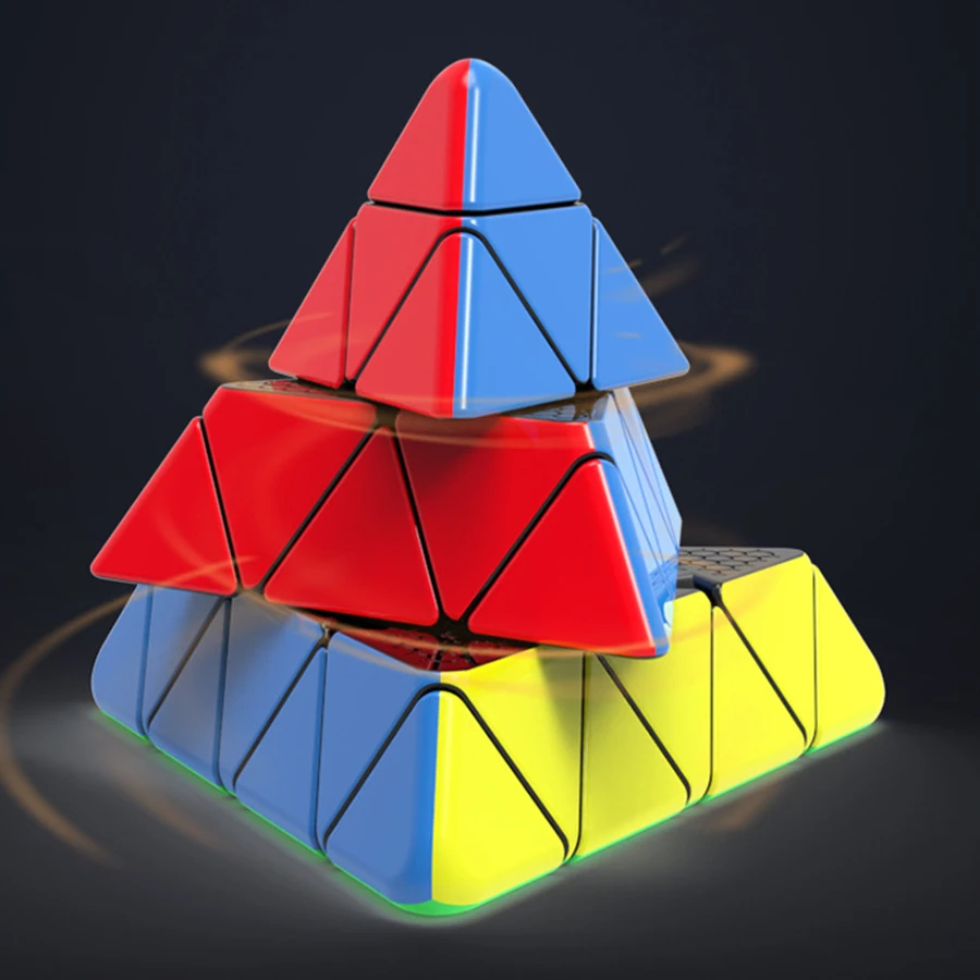 YuXin Little Original Magic Cube Pyramid 4x4x4 Noraml Speed Cube Pyramorphix Stickerless Professional Educatioanl Logic Toy Game