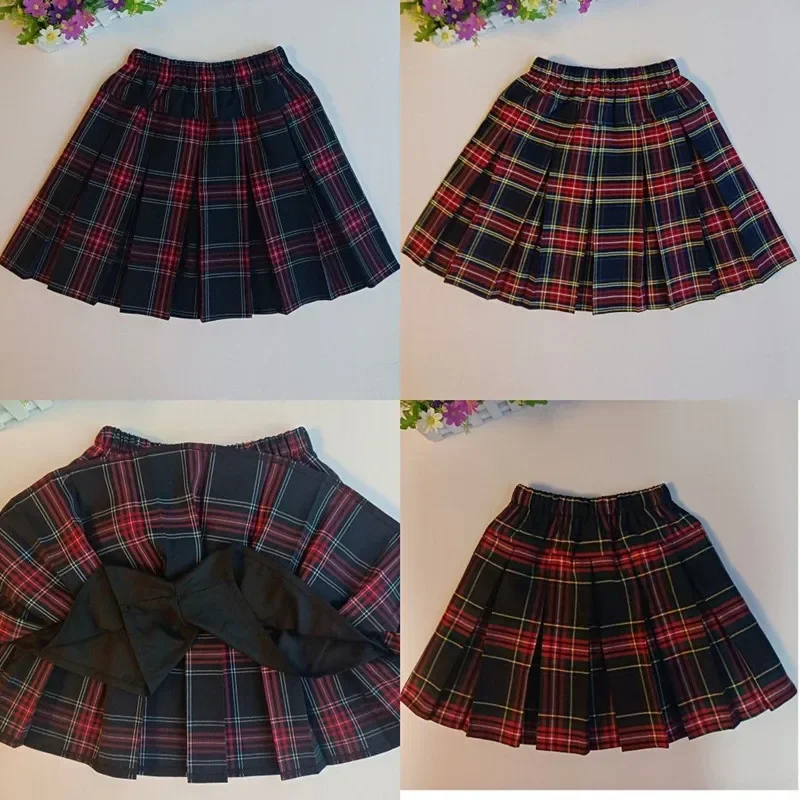 Children Clothes Kids Spring Summer Fashion Plaid Skirt Teenage Girls Pleated Skirt 2022 Costume 5 6 7 8 9 10 11 12 13 14 15 16y