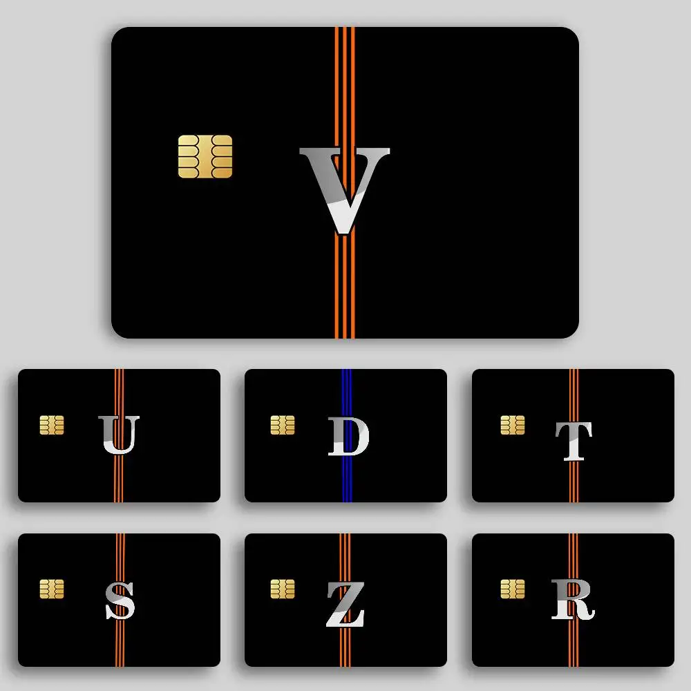 Fashion Black Letters Sport Poster Decorative Waterproof Film Skin Cover Credit Card Stickers Debit Front  Bank Bus Pass