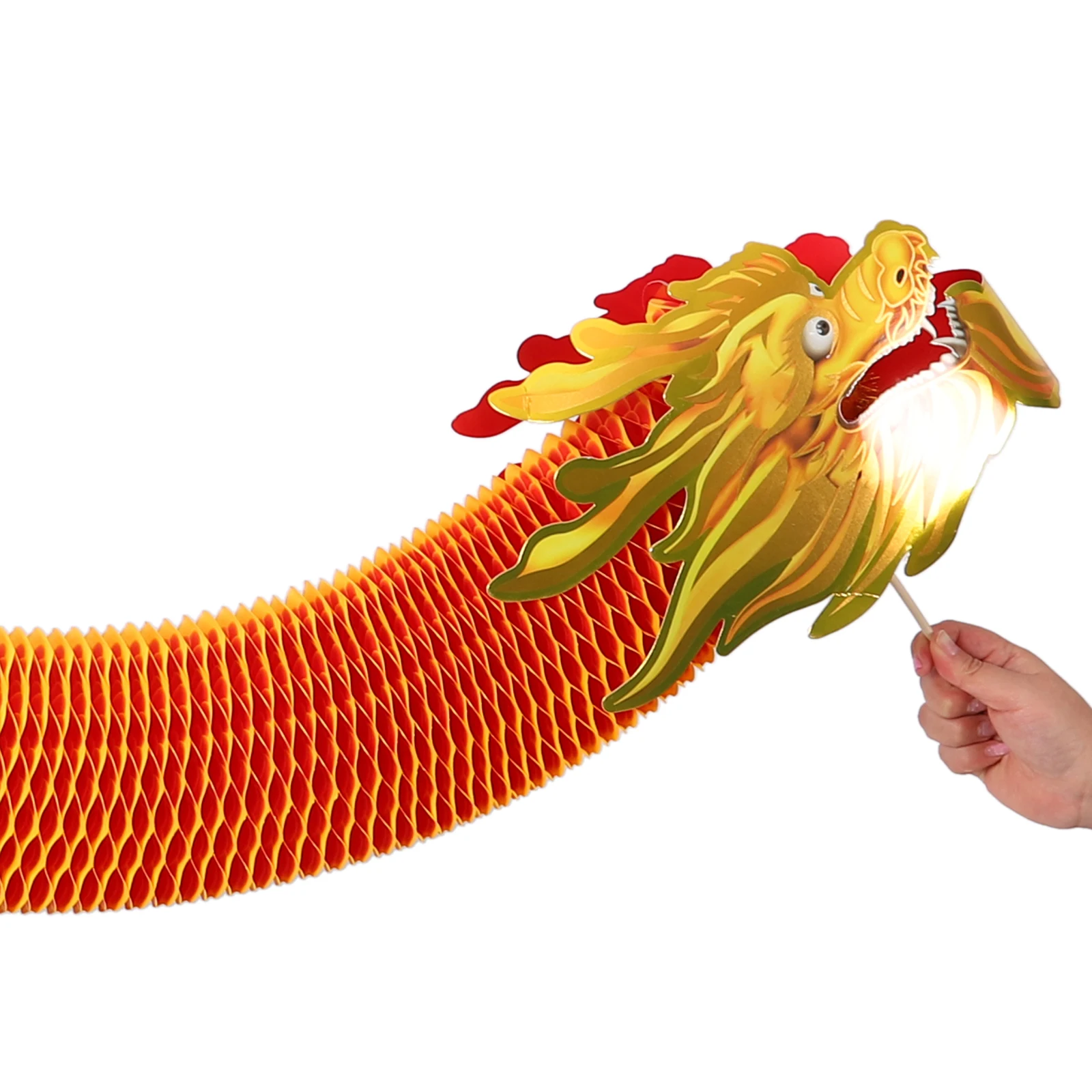 

3D Chinese New Year Paper Dragon Decoration Handheld Photo Prop Party Supplies Spring Festival Game Decorations Handmade Craft