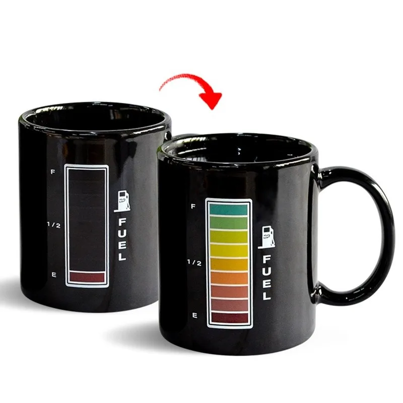 Changing Color Discoloration Water Cup Gift Creative Ceramics Meeting Cup Travel Coffee Mugs Charging Battery Cute Mug