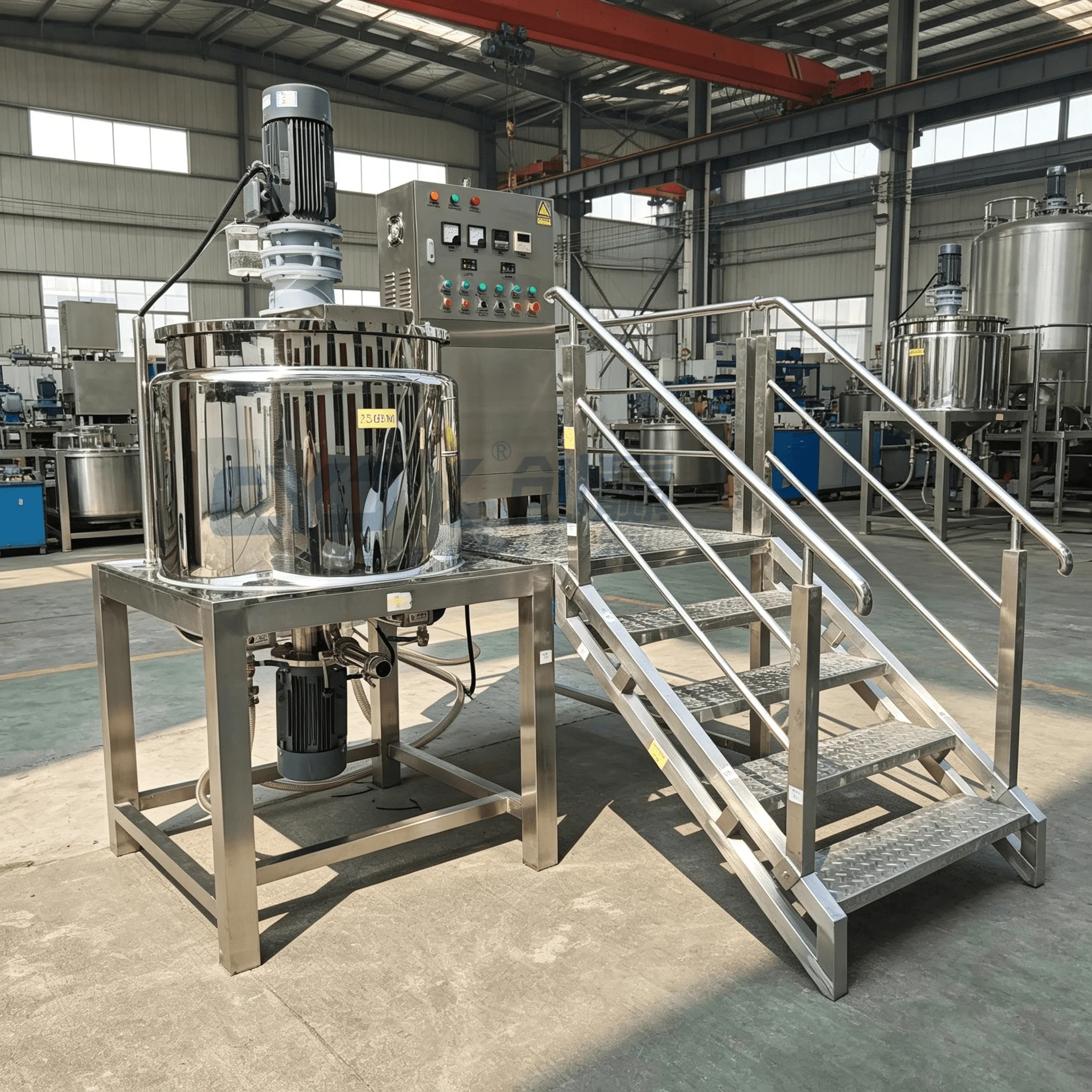 SUS316L Cosmetic Grade Tank Homogenizer Mixer Emulsifier Production Scale Cosmetic Mixing Tank with Cip for Shampoo Conditioner