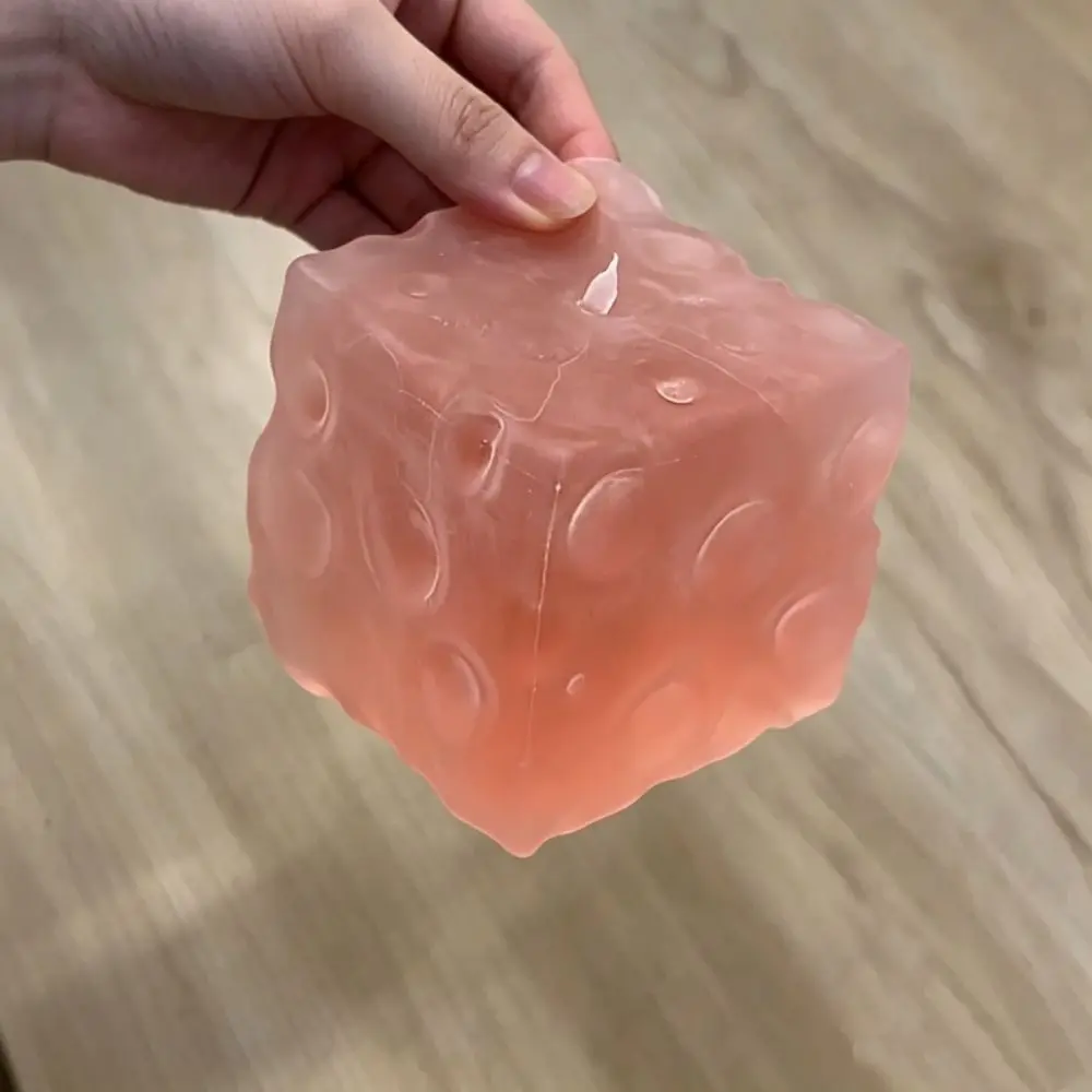 Novelty Non-Bounce Cheese Squishy Toy Super Soft Square Cheese Cube Ball Frosted Matte Pinch Sensory Fidget Ball Kid Adults