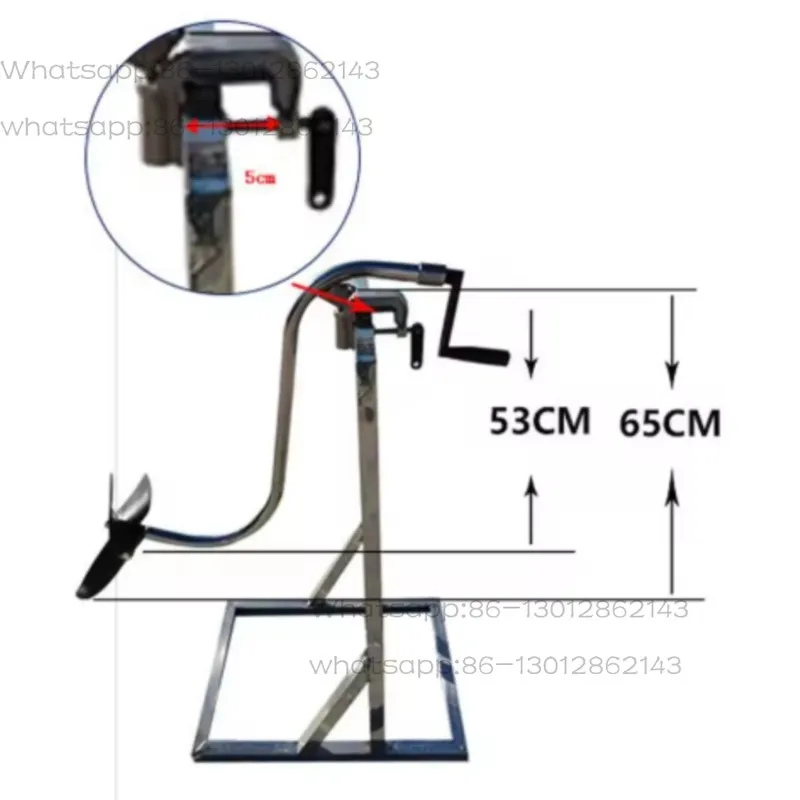 New Upgrade Silent Energy-saving Hand Crank Outboard Manual Propeller, Portable Thruster for Inflatable Boat Kayak Canoe