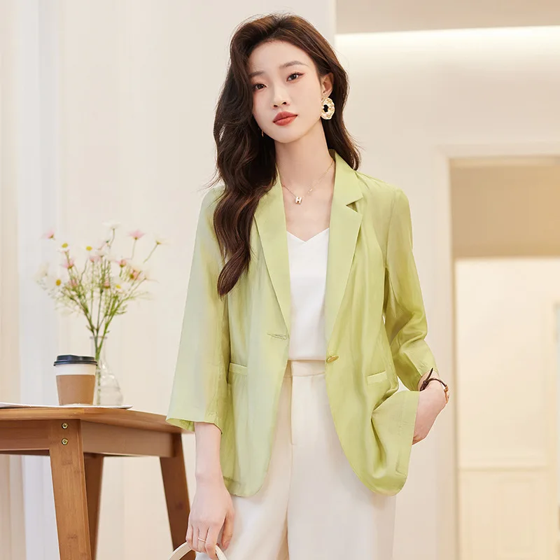 

Spring Summer Formal Elegant Blazers Jackets Coat Women Professional Business Work Wear Outwear Tops Blaser Clothes Plus Size