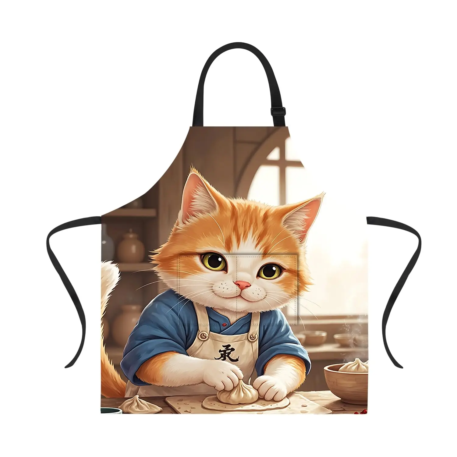 

Funny Apron Cat for Women Men with Pockets Adjustable Kitchen Chef Aprons for Cooking Cute Apron