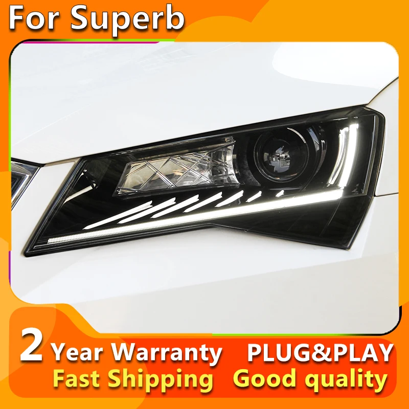 

Head Lamp For skoda Superb Headlights 2016 2017 2018 DRL Day Running Light LED Bi Xenon Bulb Fog Lights Car Accessory