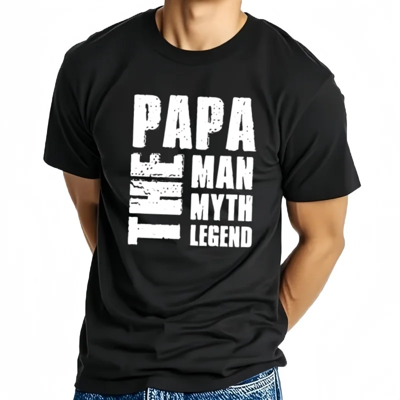 T-shirt graphique Papa Man Myth Legend pour homme, respectueux de l'environnement, édition limitée
