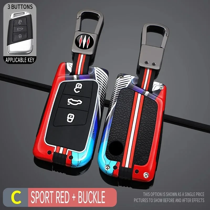 

Metal + silicone Car key case cover shell for VW Volkswagen Magotan Passat B8 for Skoda Superb Kodiaq A7 Tiguan MK2 CC 2021 2022