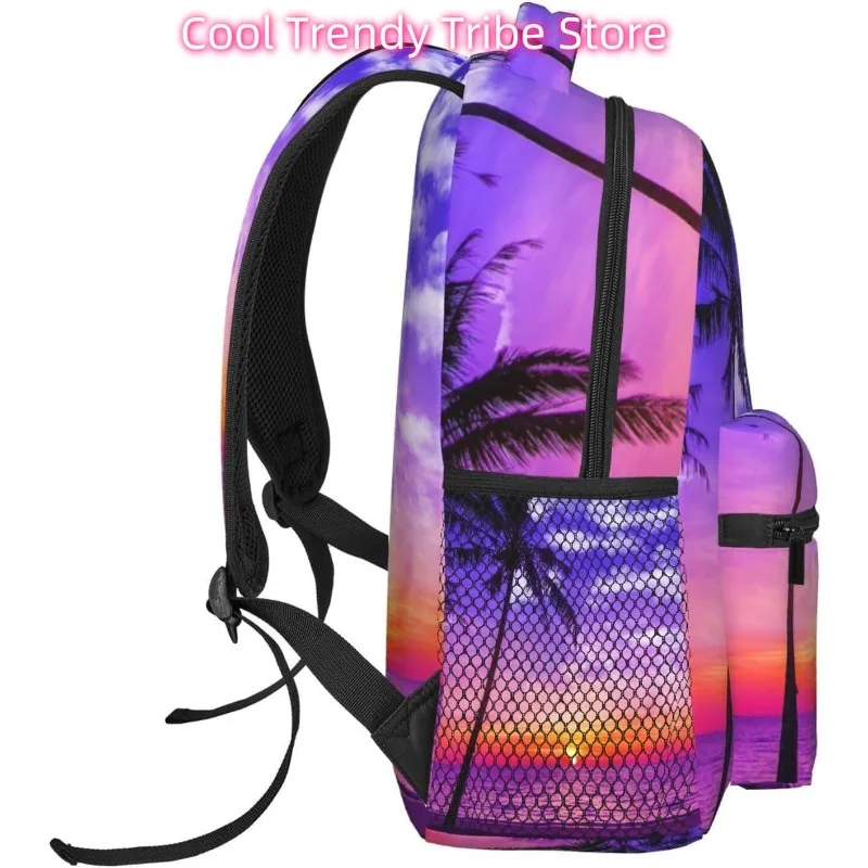 laptoptas terug naar school Hawaii Beach Evening Sunset Lichtgewicht laptoprugzak Lichtgewicht multifunctionele reis-casual dagrugzak
