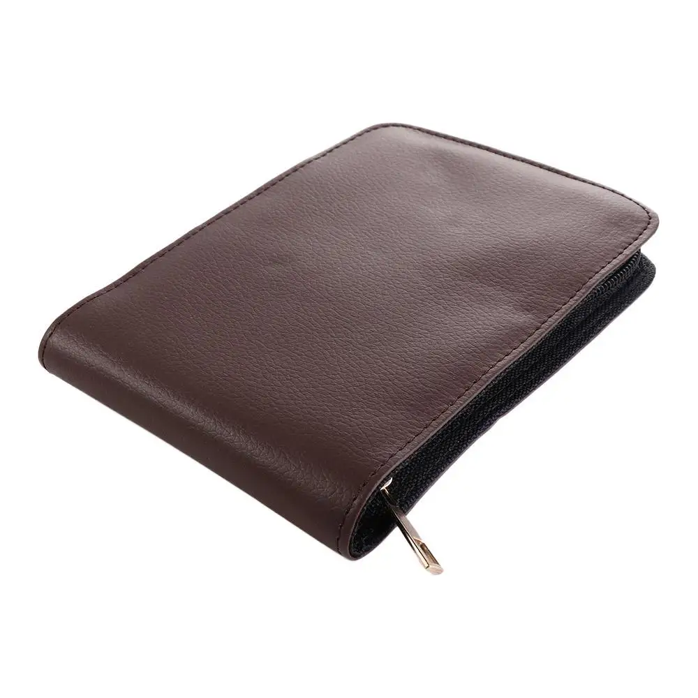 

High Quality 12 Pens Brown Black Brown Pen Storage Box Fountain Pen Case Roller Pen Holder Pens Zipper Case Pen Container Bag