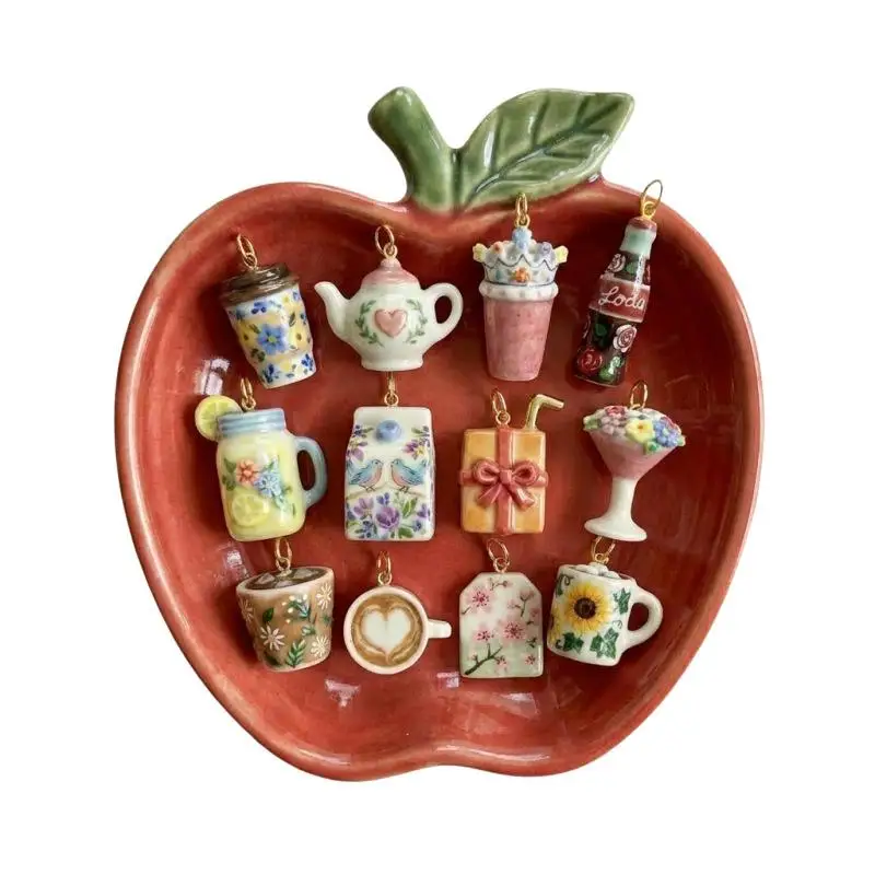 Mini-Kupfer-Anhänger für Lebensmittel und Getränke, Kaffeetasse, Teekanne, Anhänger für DIY-Halsketten, Armbänder, Ohrringe, Schmuckherstellungszubehör – Detail 5