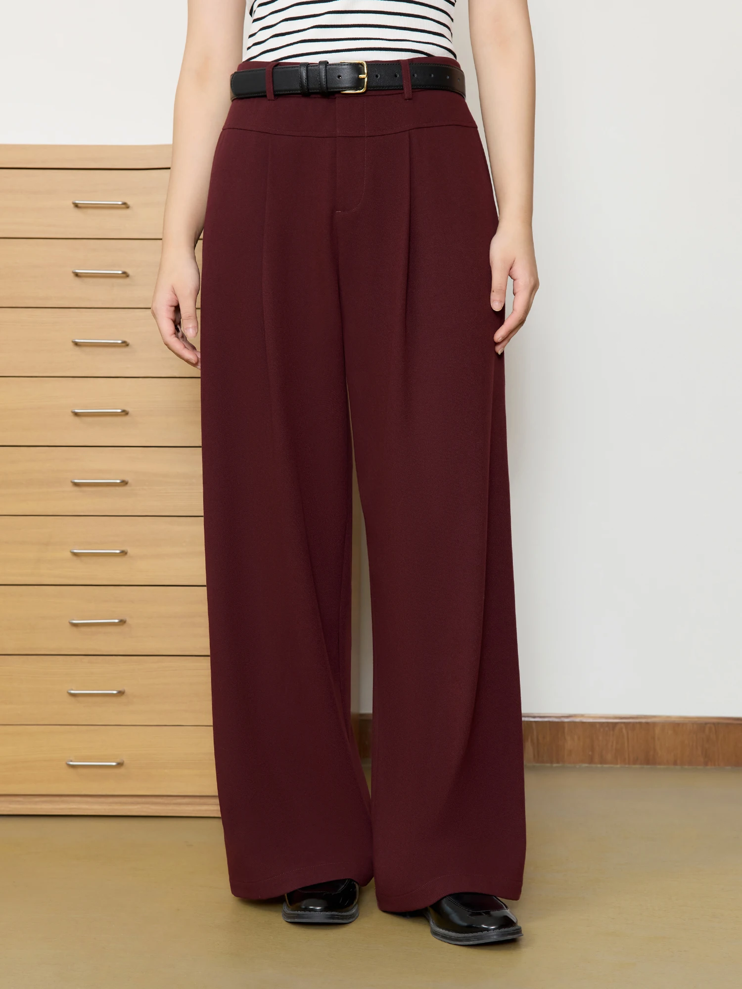 DUSHU-Pantalon Décontracté Simple pour Femme, Nouveau Design, Taille Haute, Droit, Slim, Long, Tenue Chic, Printemps 2025, 25DS81033